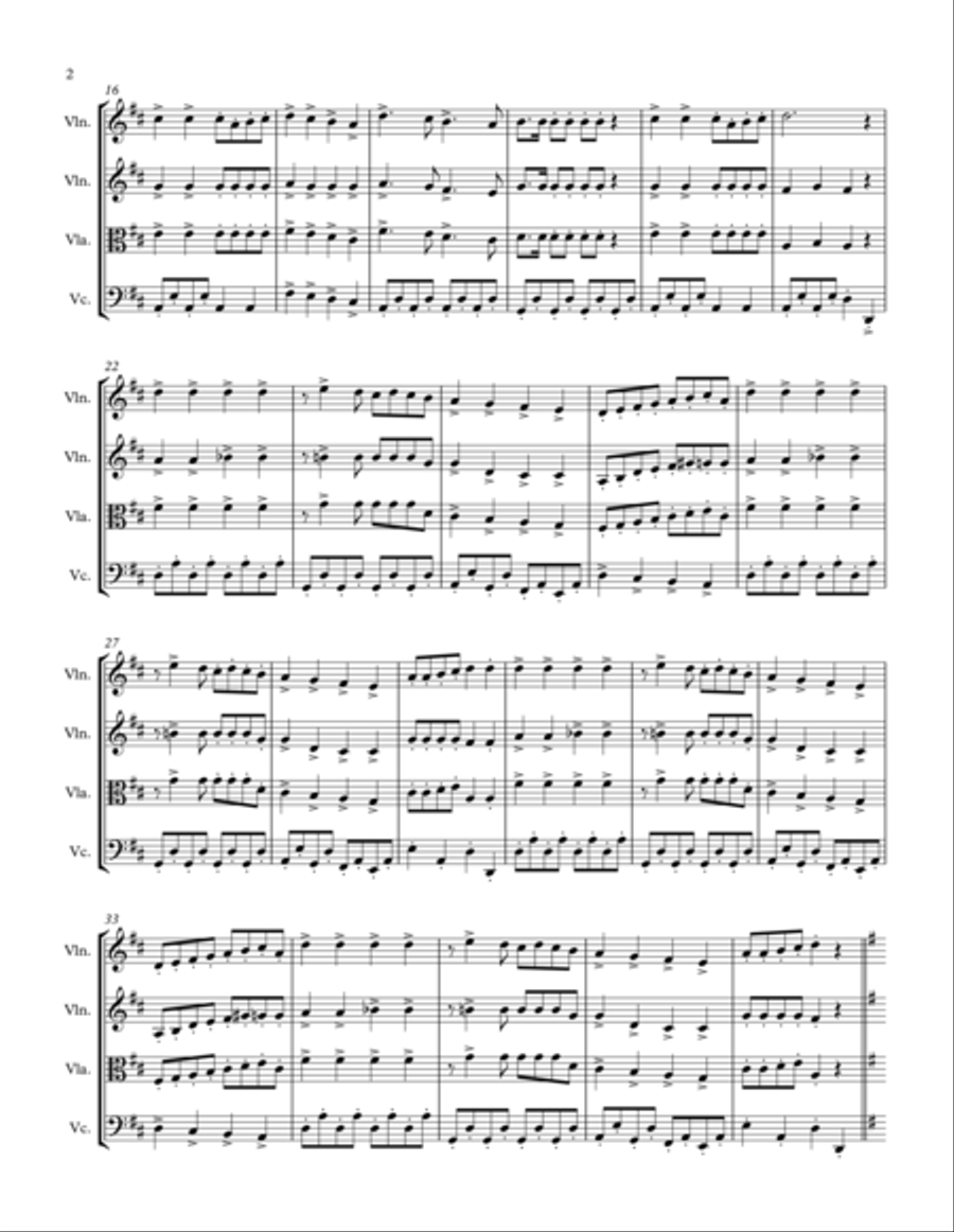 Jewish Medley: String Quartet String Quartet scores gallery preview page 2