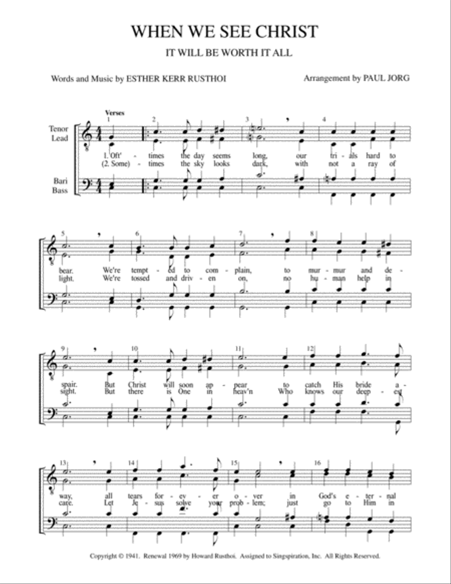 When We See Christ When We See Christ TTBB scores gallery preview page 1
