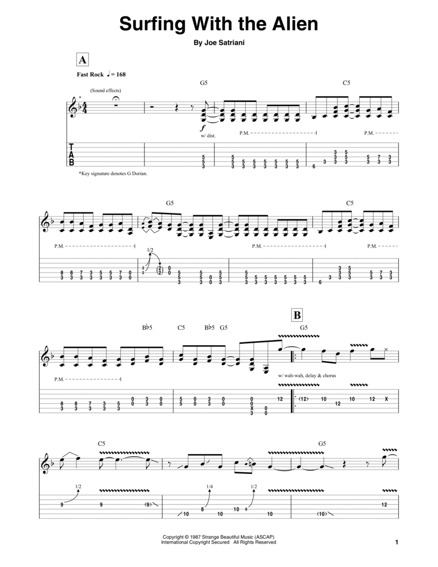 Surfing With The Alien Electric Guitar scores gallery preview page 1