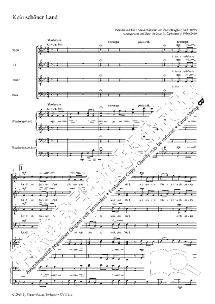 Choral collection Volkslieder for choir SATB and piano duet image number null