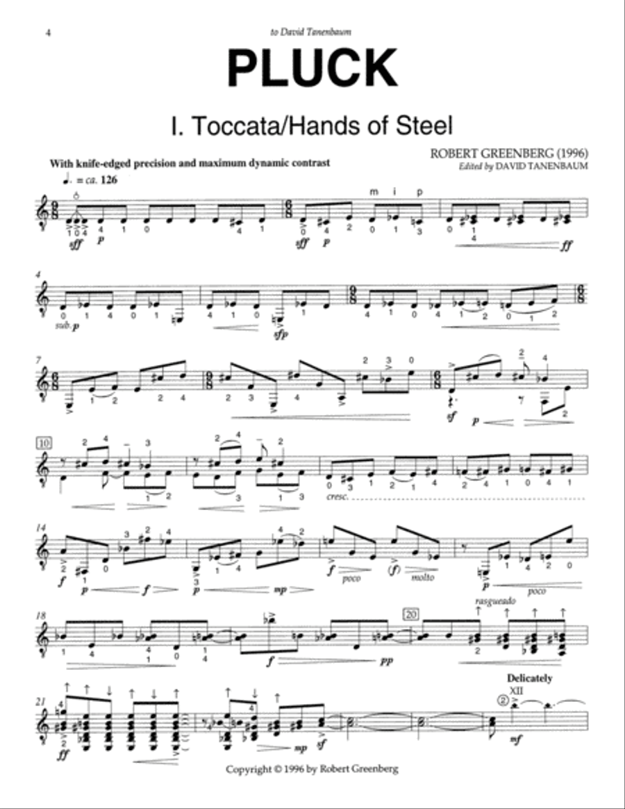Pluck for guitar Classical Guitar scores gallery preview page 4