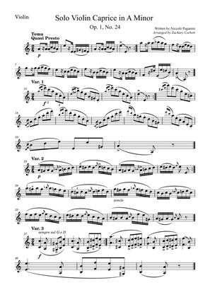 Solo Violin Caprice No. 24 in A Minor