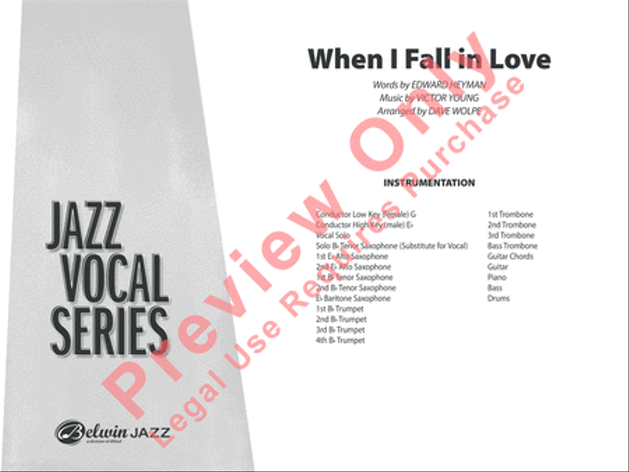 When I Fall in Love When I Fall in Love Jazz Ensemble scores gallery preview page 2