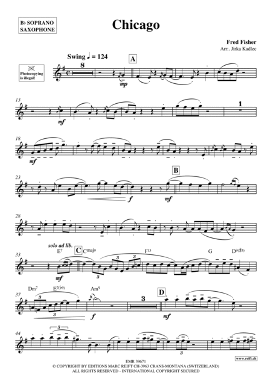 Chicago Soprano Saxophone scores gallery preview page 2