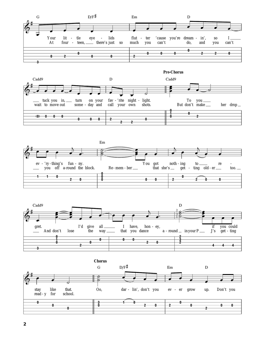 Never Grow Up Never Grow Up Acoustic Guitar scores gallery preview page 2