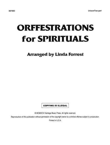 Orffestrations for Spirituals