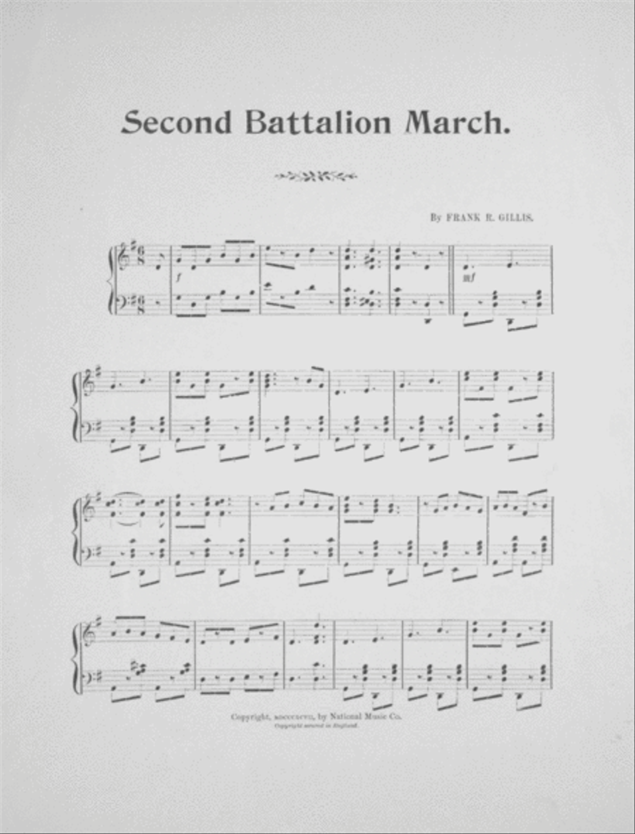 Second Battalion March Piano Solo scores gallery preview page 2