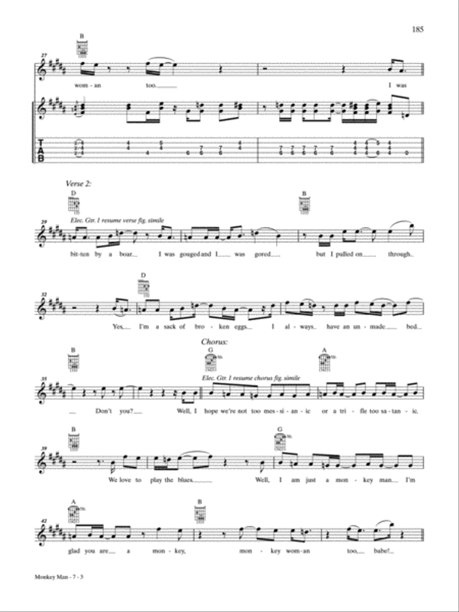 Monkey Man Monkey Man Guitar Tablature scores gallery preview page 3