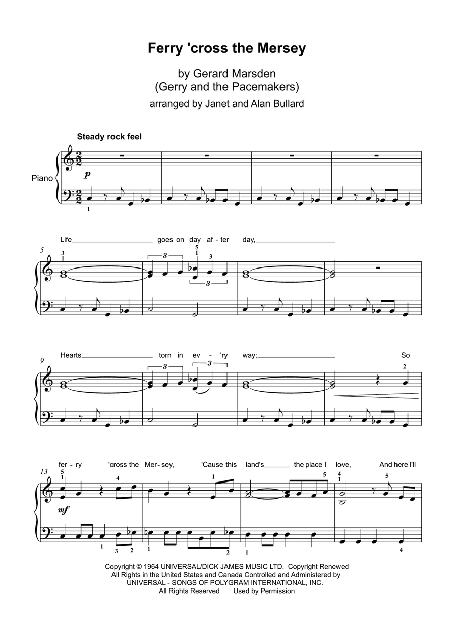 Ferry 'cross The Mersey Easy Piano scores gallery preview page 3