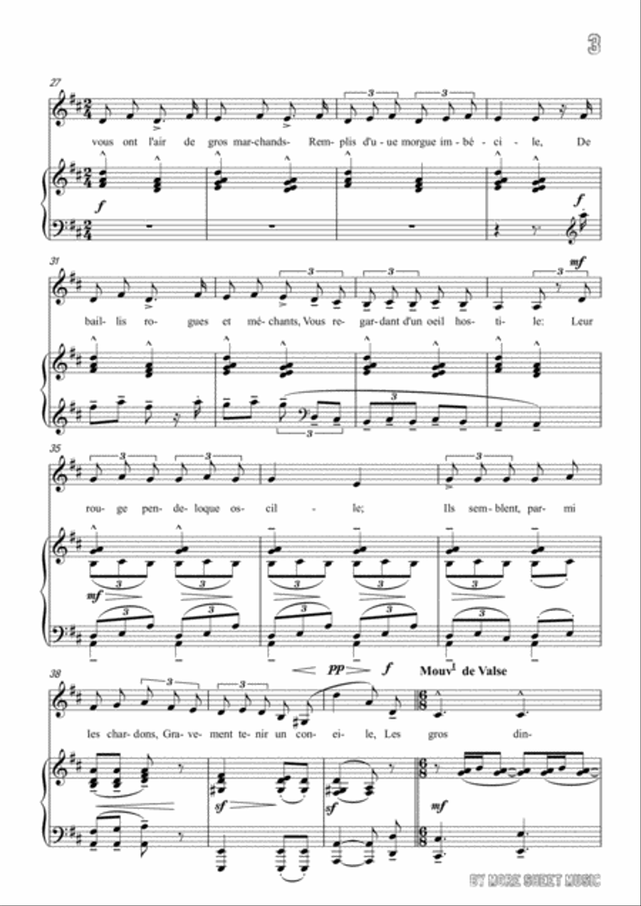 Chabrier-Ballade des gros dindons in D Major,for Voice and Piano Voice Solo scores gallery preview page 5