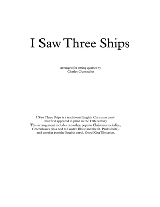 Book cover for I Saw Three Ships - Christmas - String Quartet
