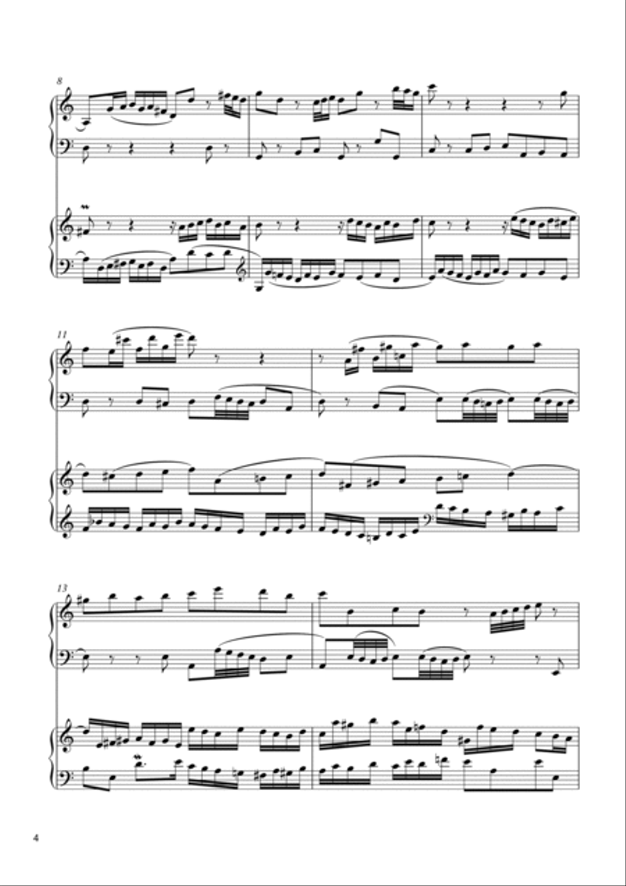 Bach 2 Part Inventions for 2 pianos, 4 hands (all 15), additional piano part by Simon Peberdy image number null