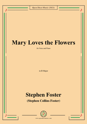 Book cover for S. Foster-Mary Loves the Flowers,in B Major