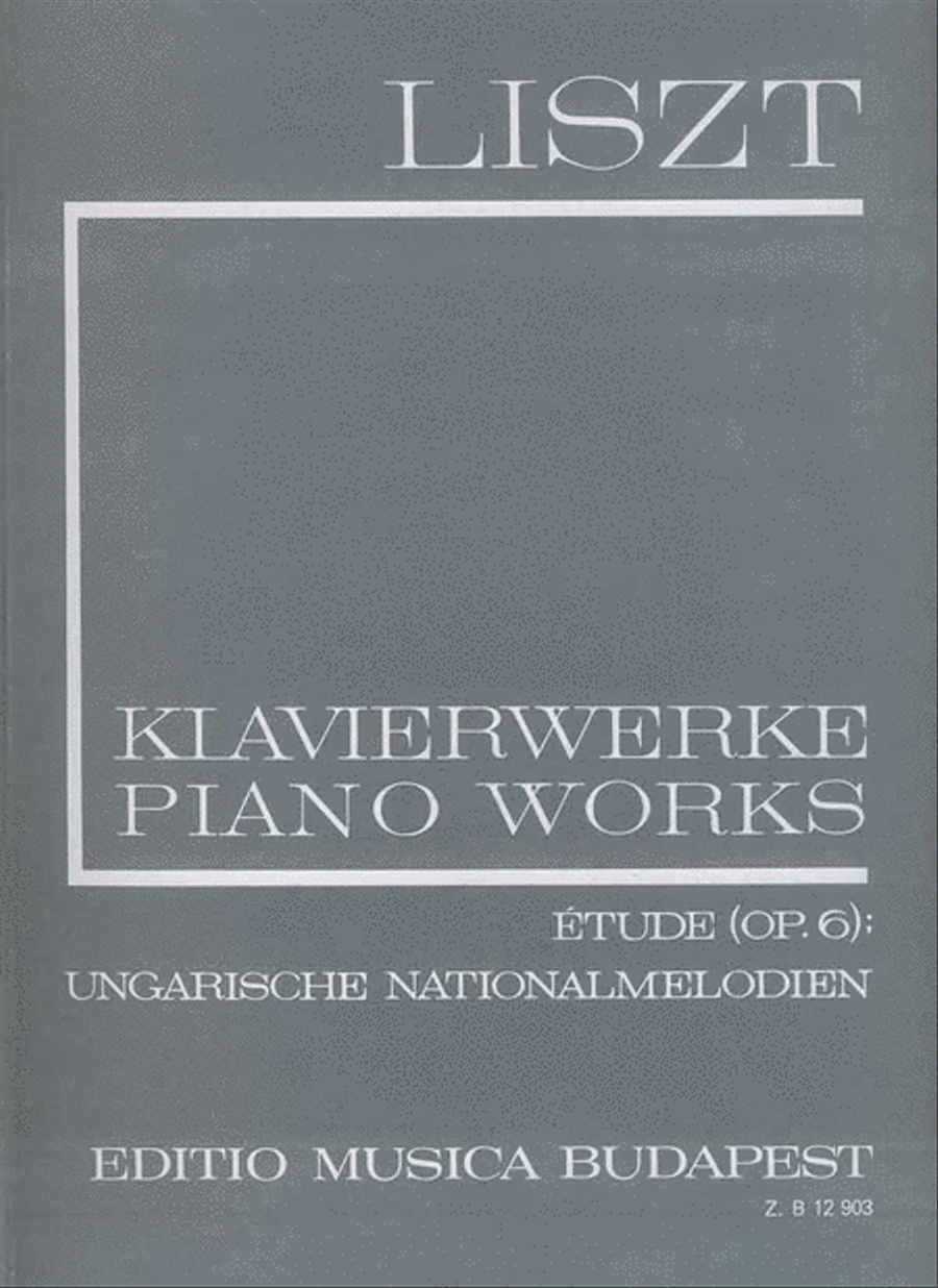 Etüde op 6 - Ungarische Nationalmelodien, Buch der Piano Solo scores gallery preview page 1