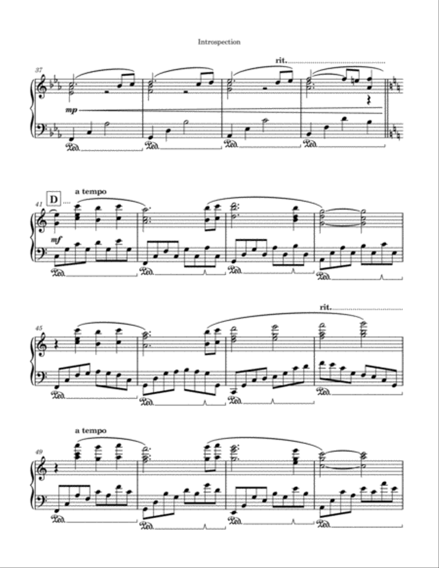 Introspection Piano Solo scores gallery preview page 4
