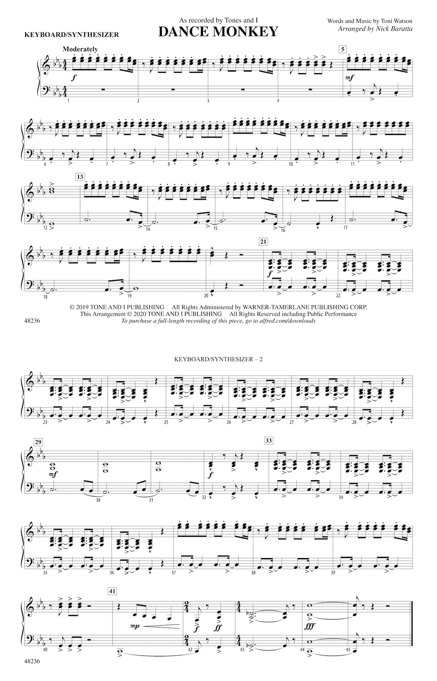 Dance Monkey: Piano Accompaniment Piano Accompaniment scores gallery preview page 1