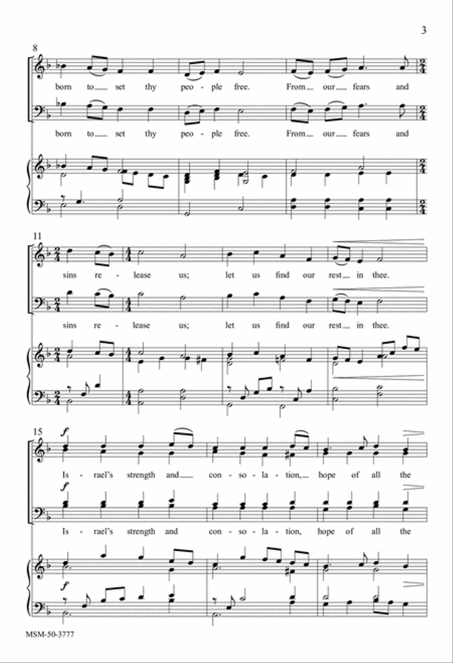 Come, Thou Long Expected Jesus 4-Part scores gallery preview page 3