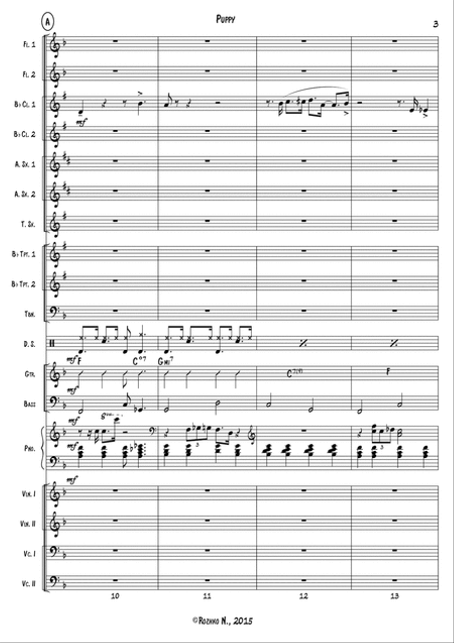 Trilogy Pets: Puppy, Kitten, Little Mouse (for a Variety Orchestra) Full Orchestra scores gallery preview page 4