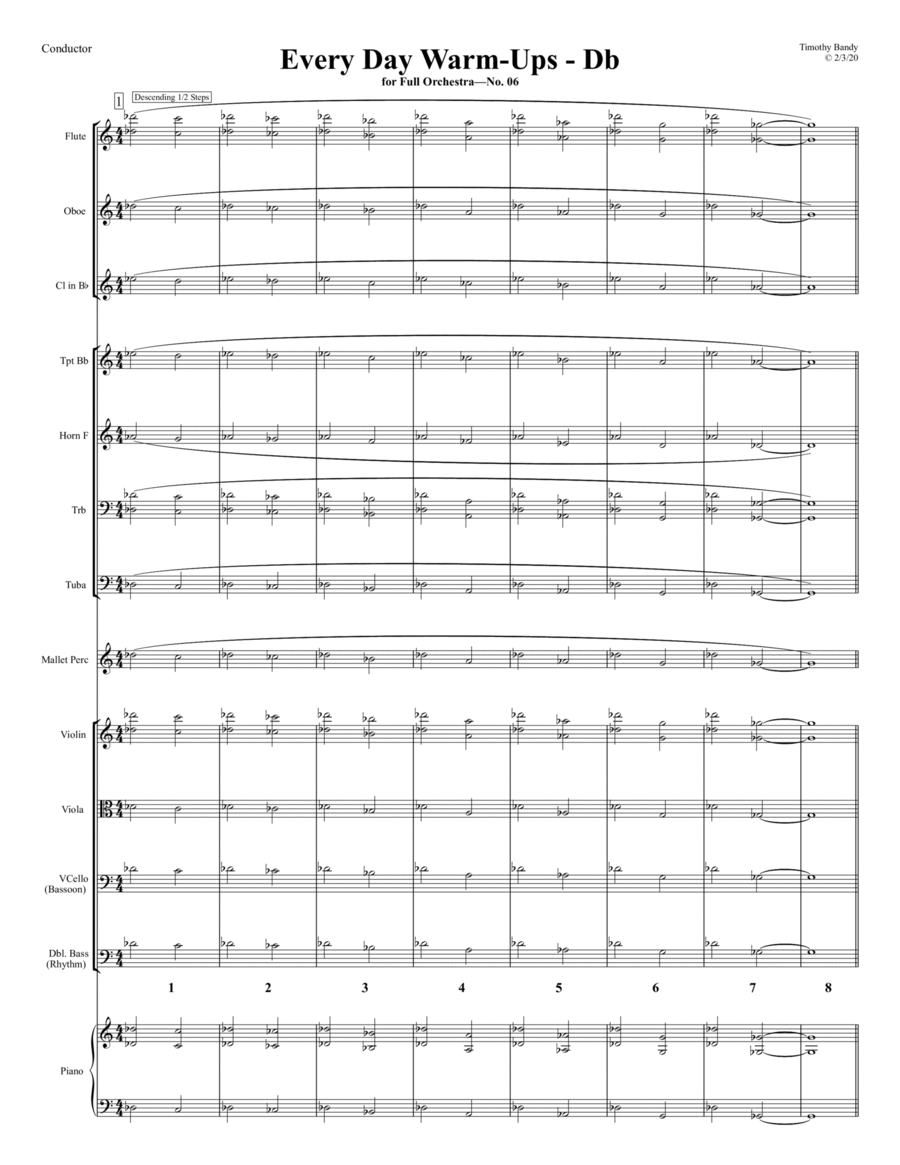 Db - Every Day Warm-Ups for Full Orchestra Concert Band scores gallery preview page 1