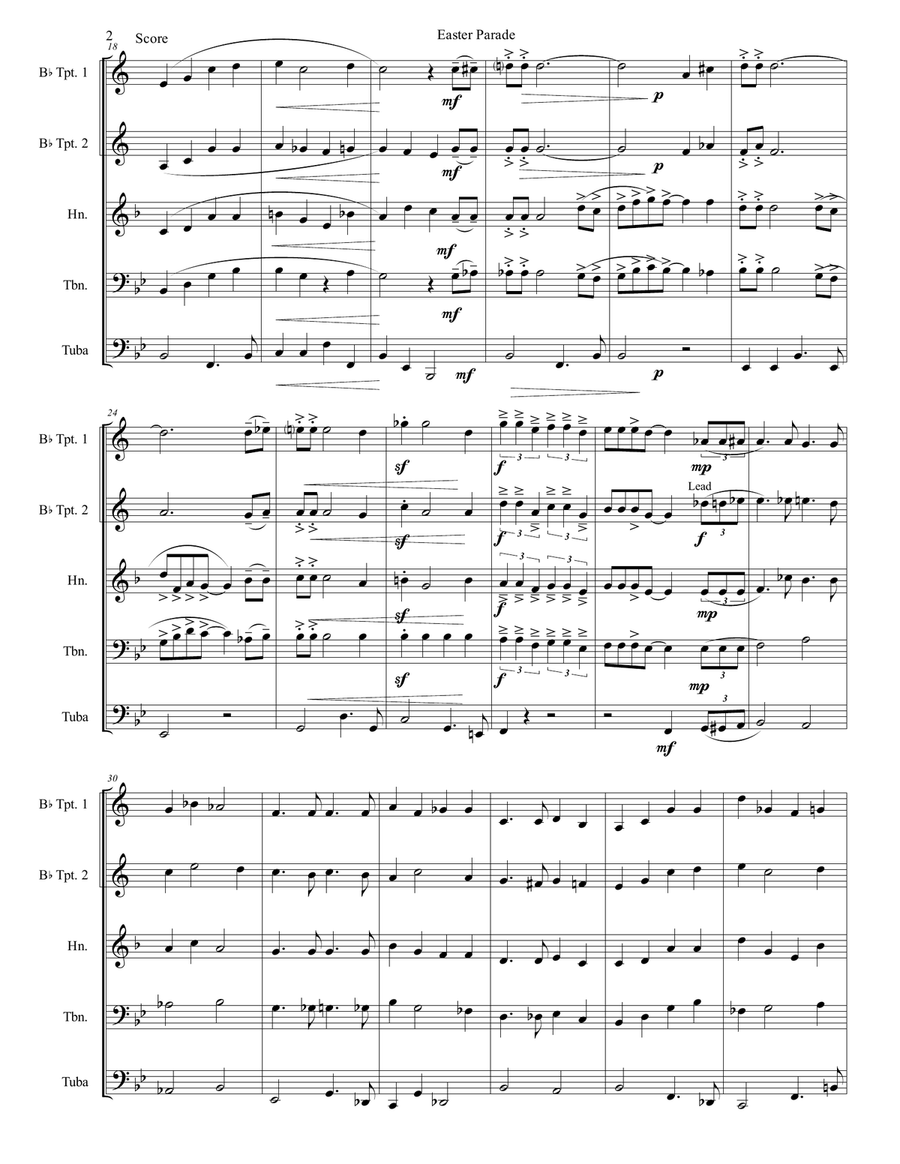 Easter Parade Easter Parade Brass Ensemble scores gallery preview page 3