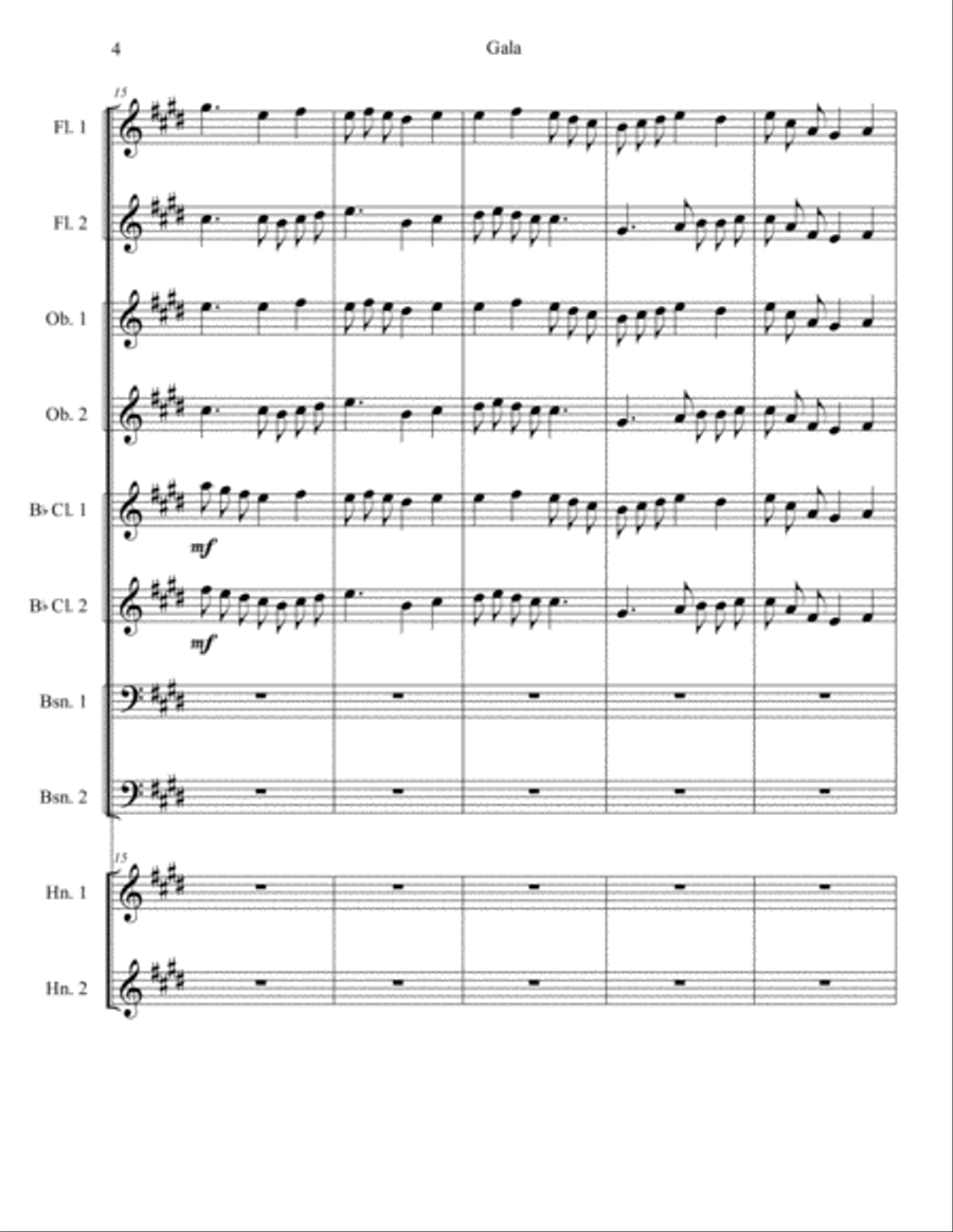 Gala for Woodwind Dectet Woodwind Quintet scores gallery preview page 5