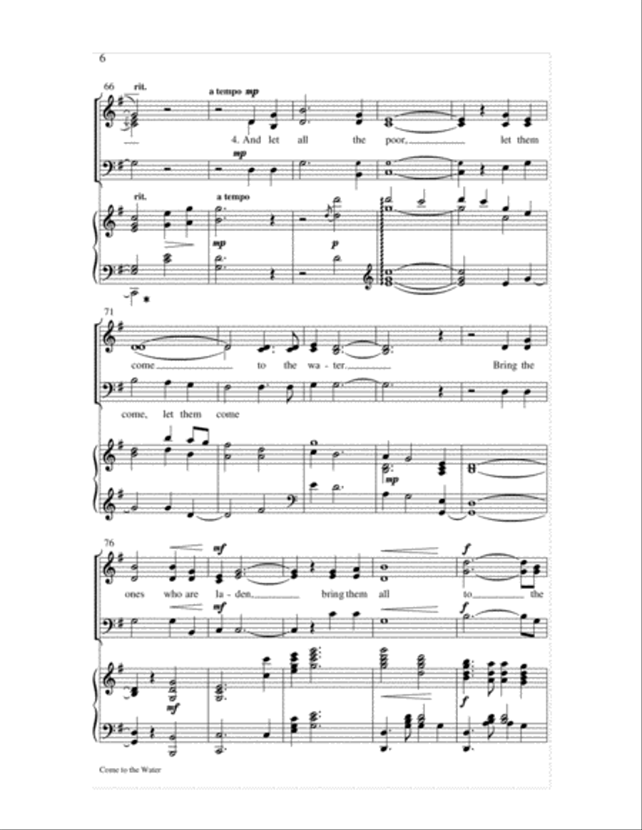 Come to the Water Come to the Water Choir scores gallery preview page 6