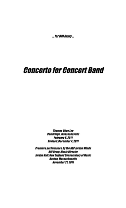 Concerto for Concert Band (2011) full score