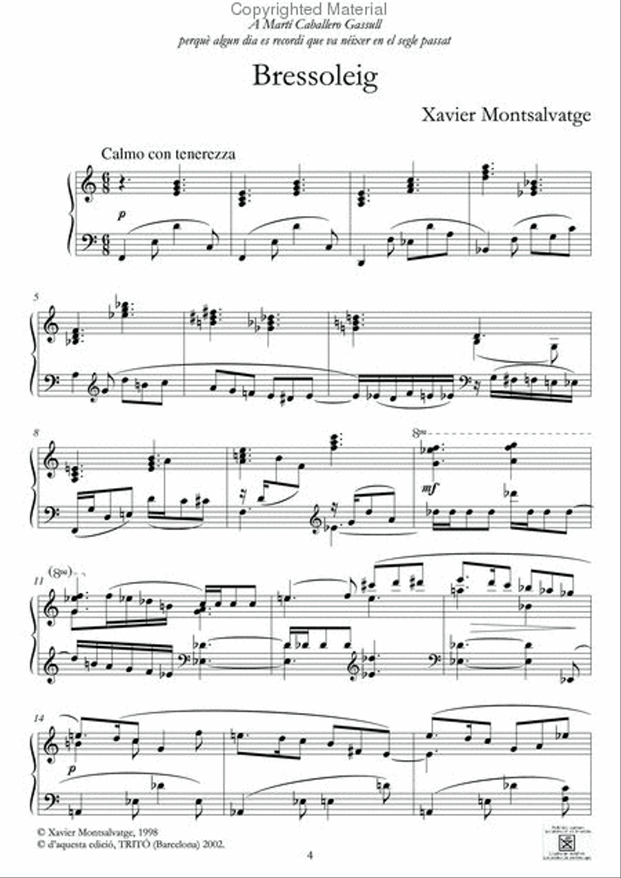 Bressoleig - Improviso epilogal Piano Solo scores gallery preview page 2