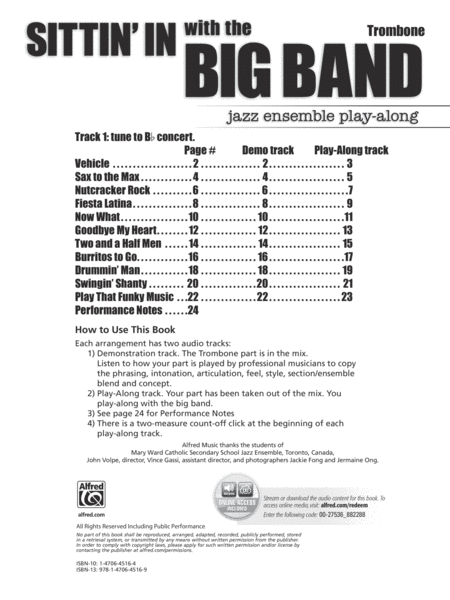 Sittin' In with the Big Band, Volume 1 by Various Big Band - Sheet Music
