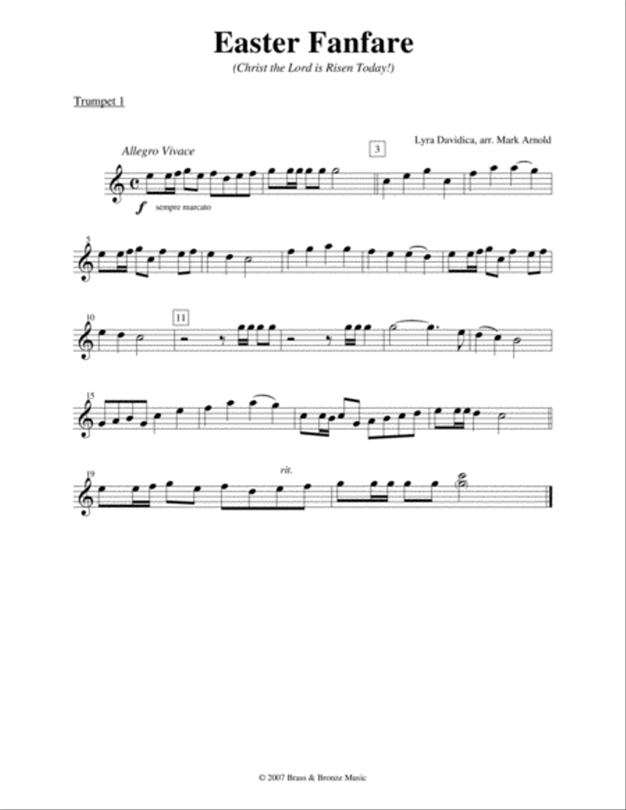 Easter Fanfare - Christ the Lord is Risen Today! Brass Ensemble scores gallery preview page 3