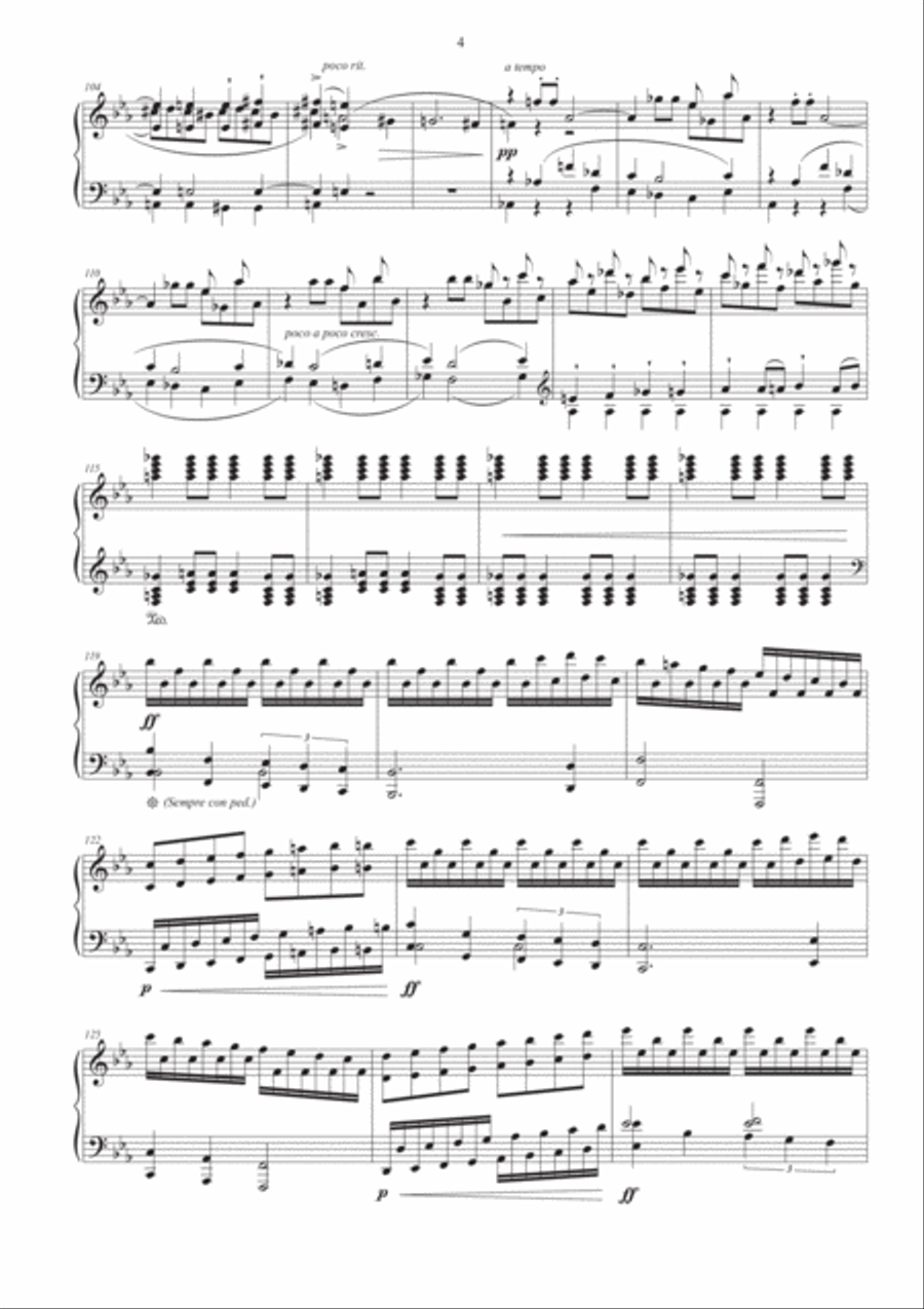 Symphony No. 4 in E flat major, 1st movement Piano Solo scores gallery preview page 4
