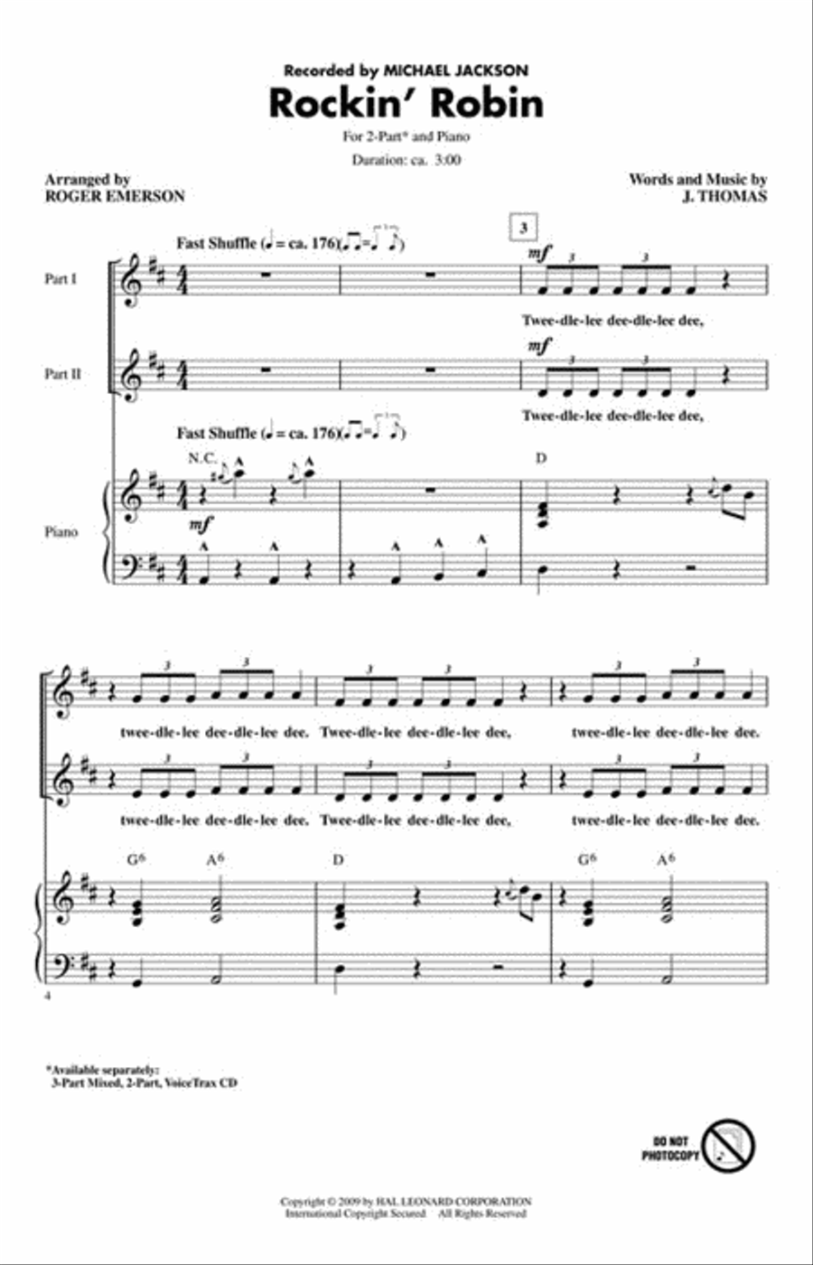 Rockin' Robin Rockin' Robin 2-Part scores gallery preview page 2