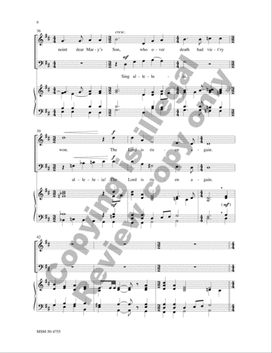 The Lord Is Risen Again 4-Part scores gallery preview page 6