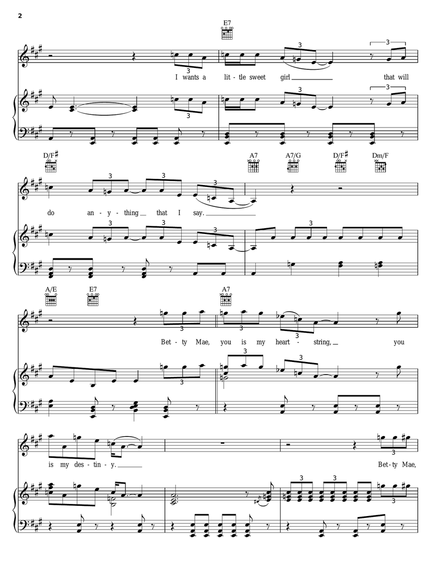 Honeymoon Blues Piano, Vocal, Guitar scores gallery preview page 2