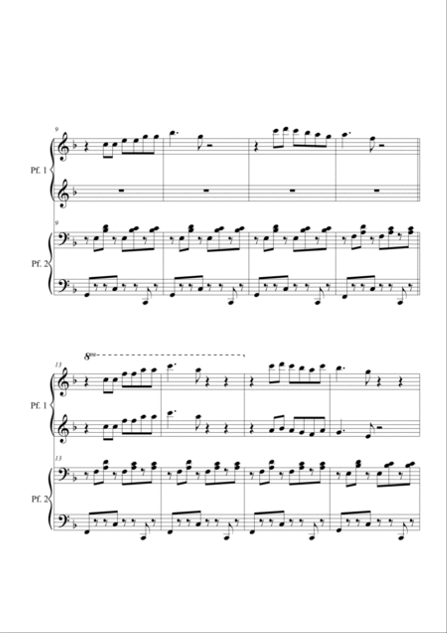 La Cucaracha. Piano 4 hands Piano Method scores gallery preview page 2