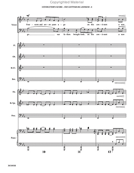 The Gettysburg Address - Chamber Orchestra Score and Parts