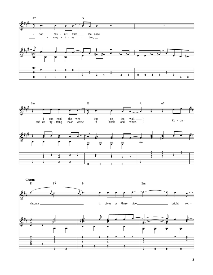 Kodachrome TM Kodachrome TM Acoustic Guitar scores gallery preview page 3
