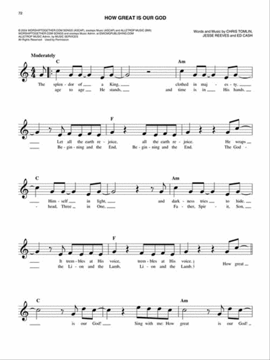 More of the Easy Worship Fake Book Piano scores gallery preview page 4