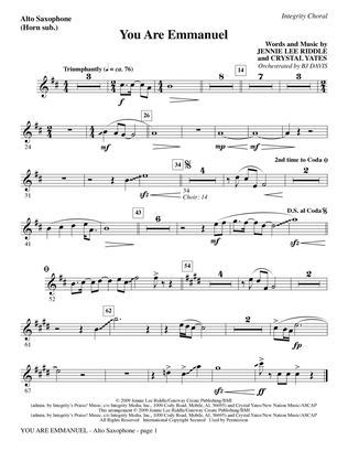 You Are Emmanuel - Bass Clarinet (Tuba sub)
