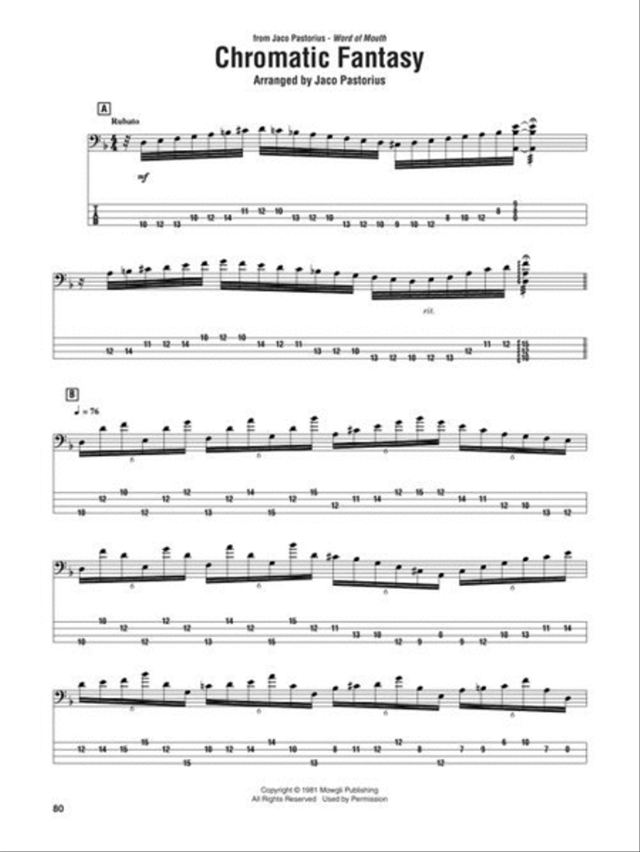 Jaco Pastorius Omnibook Bass Clef Instrument scores gallery preview page 5