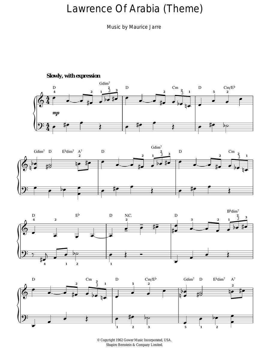 Lawrence Of Arabia (Main Titles) Voice scores gallery preview page 1