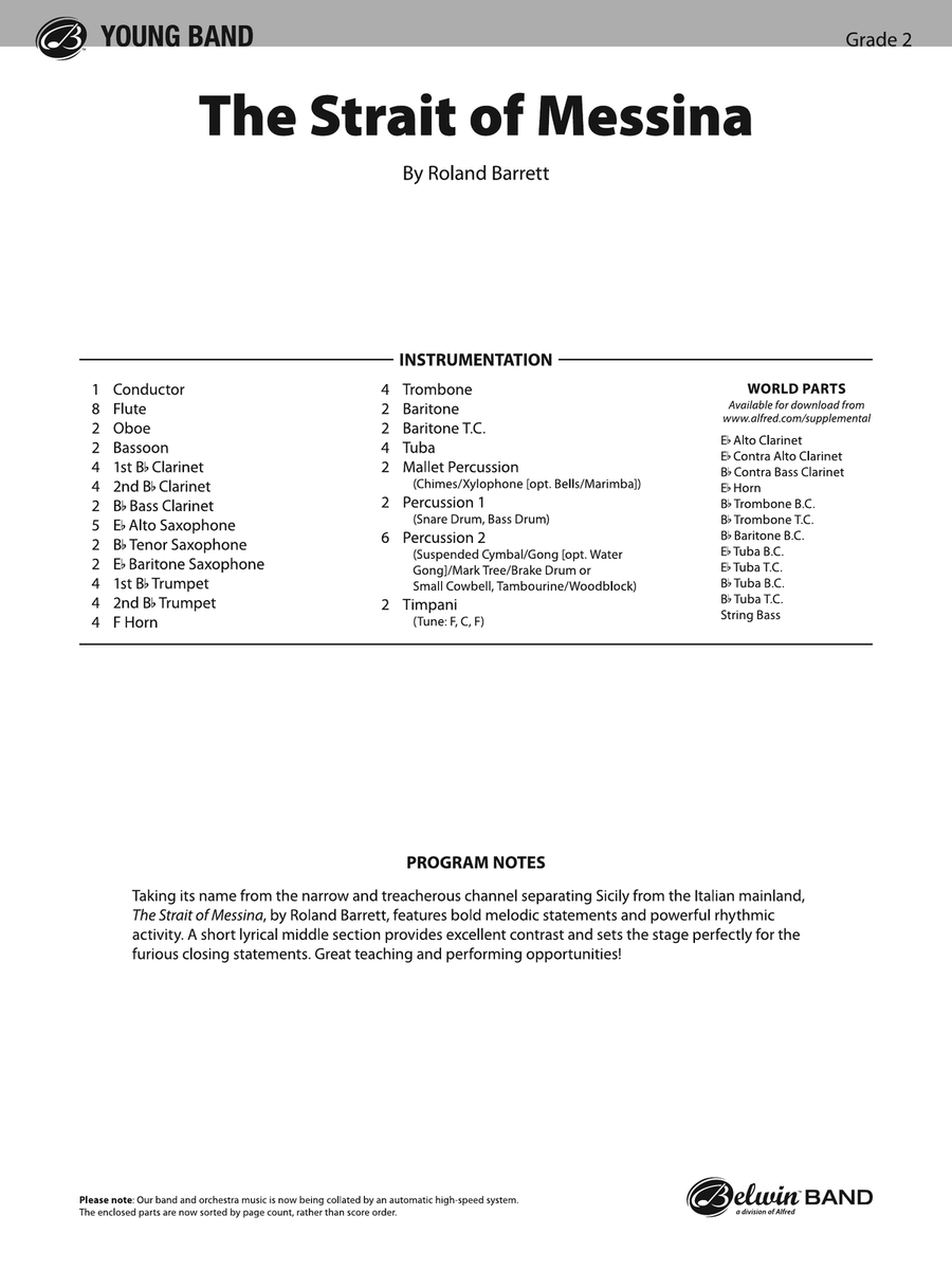 The Strait of Messina: Score