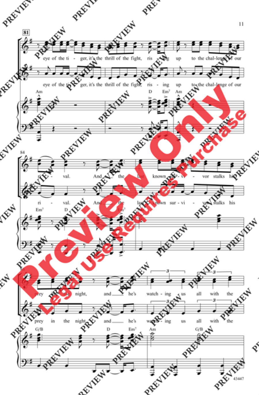 Eye of the Tiger Eye of the Tiger Women's Choir scores gallery preview page 11