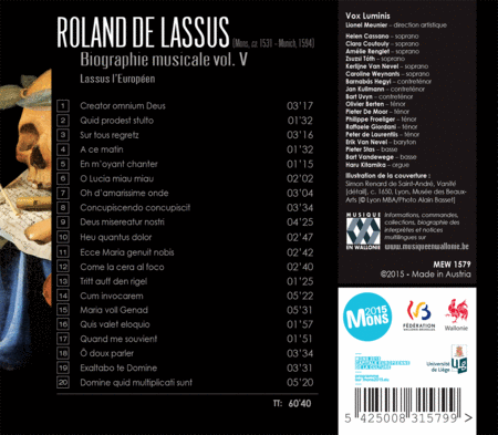 Roland de Lassus: Biographie Musicale, Vol. 5 - Lassus l'Europeen