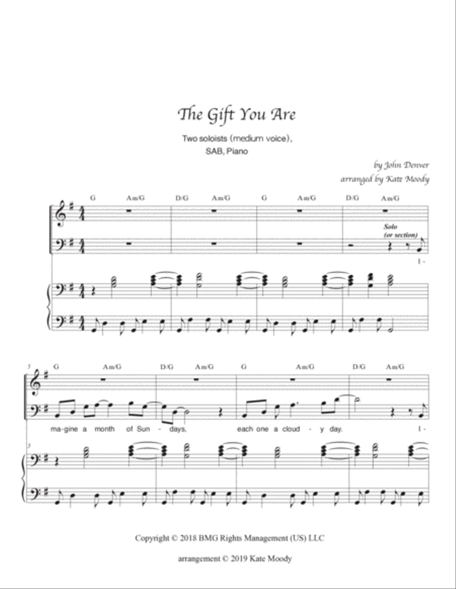 The Gift You Are 3-Part scores gallery preview page 2