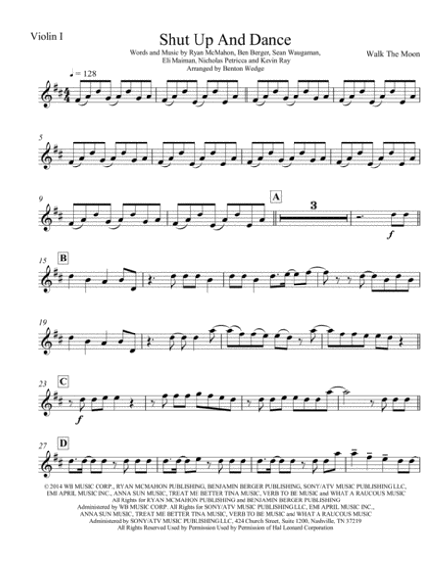 Shut Up And Dance String Quartet scores gallery preview page 1