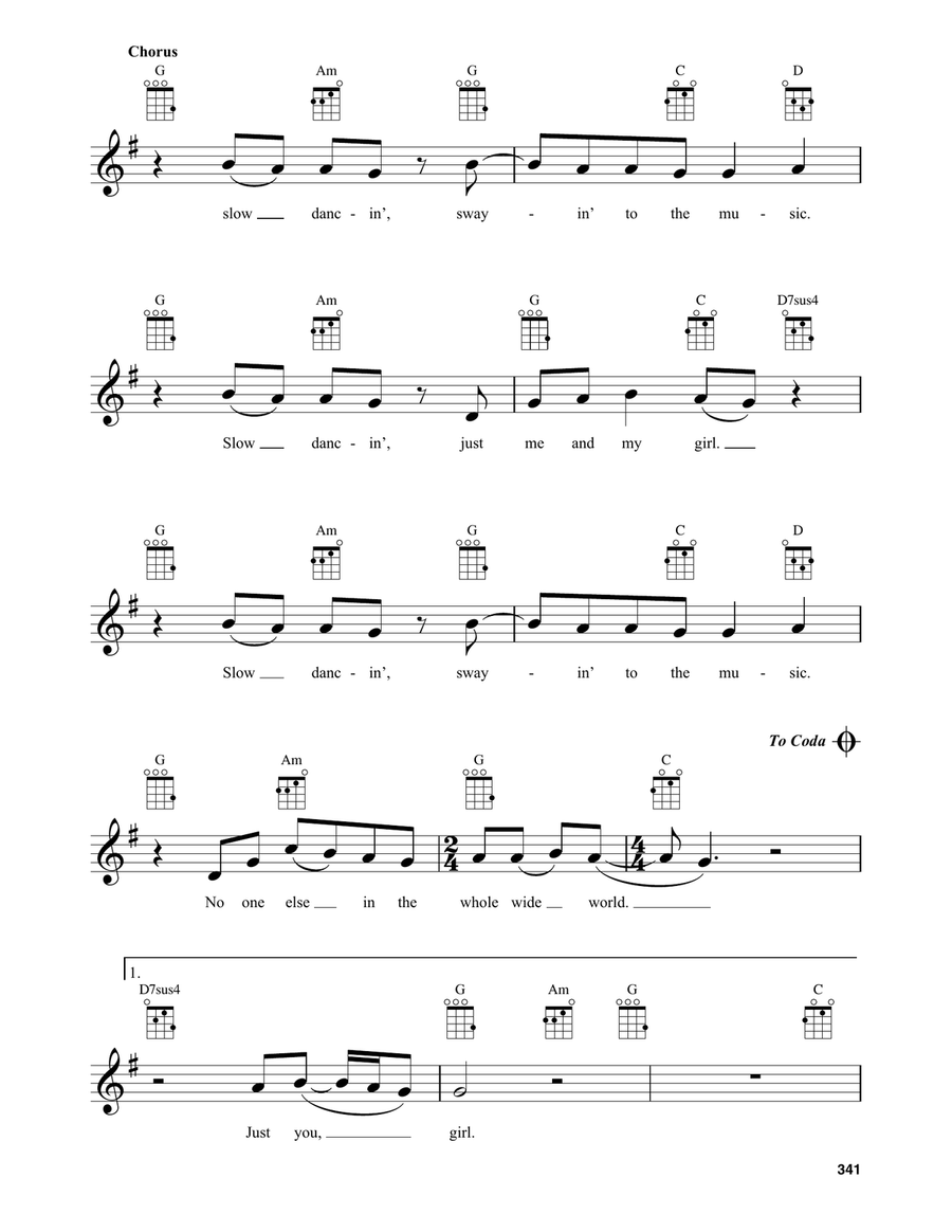 Swayin' To The Music (Slow Dancin') Baritone Ukulele scores gallery preview page 2