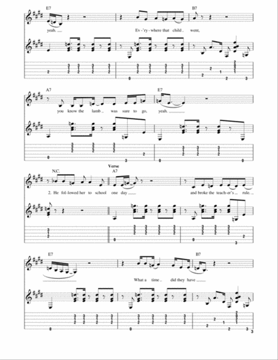 Mary Had A Little Lamb Mary Had A Little Lamb Acoustic Guitar scores gallery preview page 3