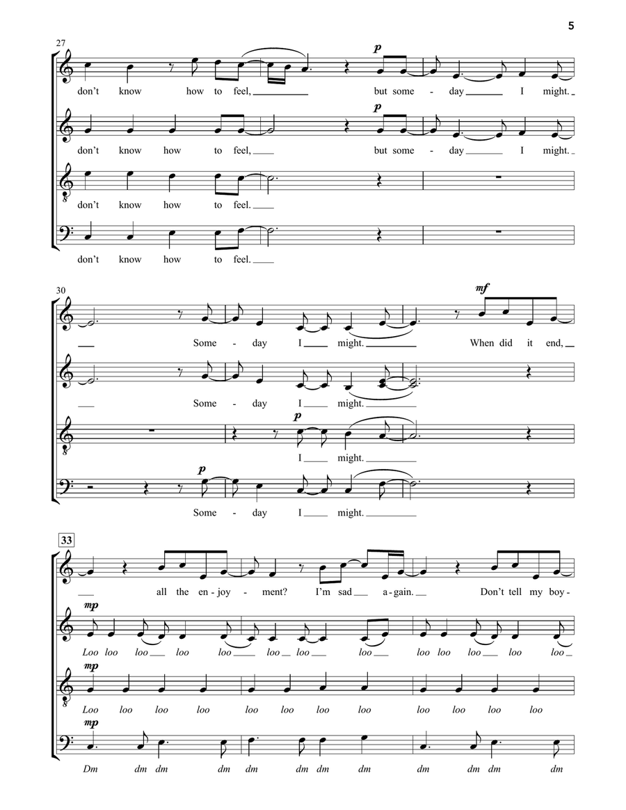 What Was I Made For? 4-Part scores gallery preview page 4