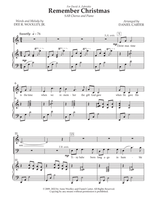Remember Christmas—SAB Chorus and Piano